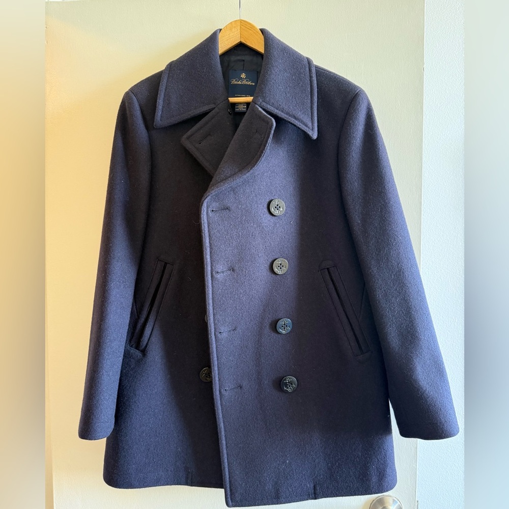 Brooks Brother wool peacoat NAVY